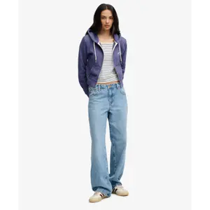 Women's short hooded zip sweatshirt Superdry Essential image-1