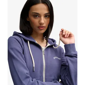 Women's short hooded zip sweatshirt Superdry Essential image-3