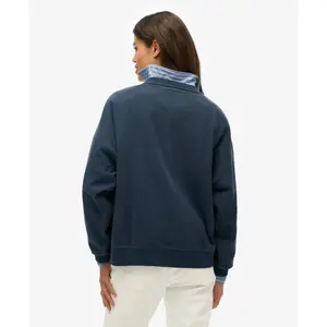 Women's round neck sweatshirt with tone-on-tone text applique Superdry Athletic Essentials image-3