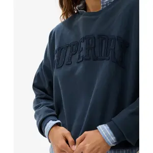 Women's round neck sweatshirt with tone-on-tone text applique Superdry Athletic Essentials image-4