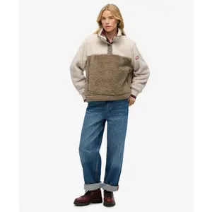 Super blød teddy fleece til kvinder Superdry Mash Up image-5