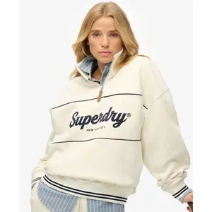 Felpa da donna con 1/4 di cerniera Superdry Country Club image-1
