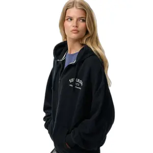 Women's oversized hooded zip sweatshirt Superdry Athletic Essentials image-3