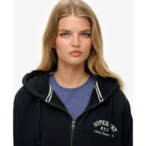 Women's oversized hooded zip sweatshirt Superdry Athletic Essentials image-5