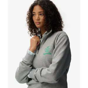 Sweatshirt woman Superdry Country Club Crest Henley image-4
