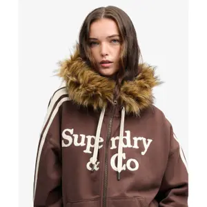 Women's zip-up hoodie Superdry Vintage Fur image-3