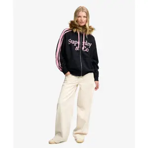 Women's zip-up hoodie Superdry Vintage Fur image-2