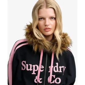 Women's zip-up hoodie Superdry Vintage Fur image-3
