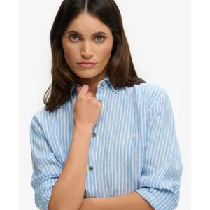 Camicia slim in lino donna Superdry Premium image-3