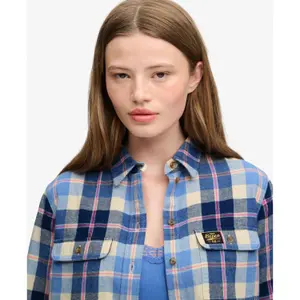 Women's Long Sleeve Checked Flannel Shirt Superdry image-3