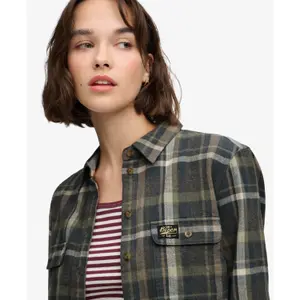 Women's Long Sleeve Checked Flannel Shirt Superdry image-3
