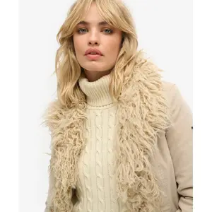 Long Afghan Coat with Faux Fur Lining for Women Superdry image-5