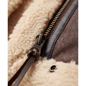 Kurze Damen-Fliegerjacke aus Kunstschaffell Superdry