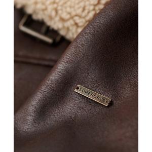 Kurze Damen-Fliegerjacke aus Kunstschaffell Superdry image-3