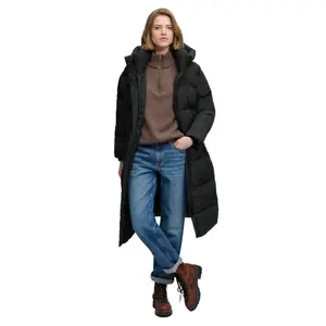 Women's Superdry Long Hooded Puffer image-0