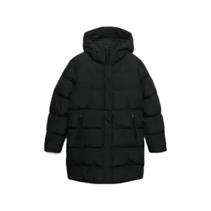 Damen lange Steppjacke mit Kapuze Superdry
