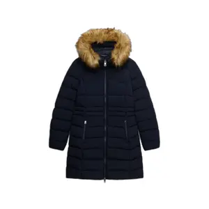 Mid-length hooded faux fur coat for women Superdry Fuji