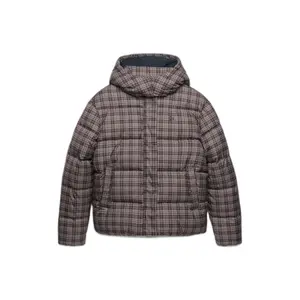 Checked printed down jacket for women Superdry Premium image-0