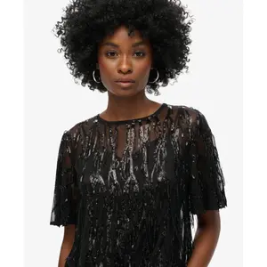 Transparent T-shirt with sequins for women Superdry image-5
