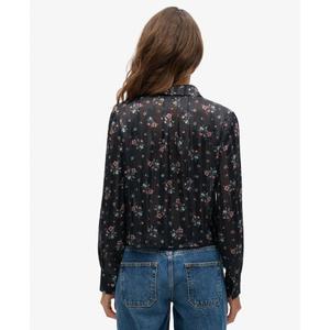 Ženská průhledná dlouhá košile s lesklým potiskem Superdry image-1