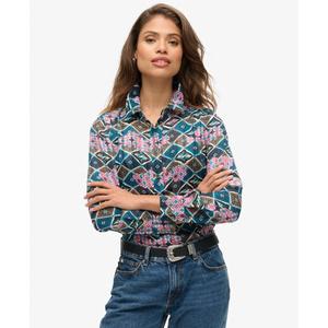 Ženská průhledná dlouhá košile s lesklým potiskem Superdry image-3