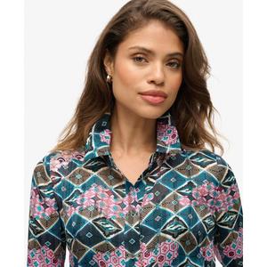 Ženská průhledná dlouhá košile s lesklým potiskem Superdry image-5