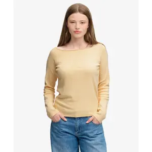 Women's Long Sleeve Bardot T-Shirt with Off-Shoulder Design Superdry image-3