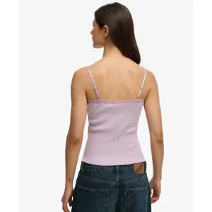 Canotta con bordino in pizzo donna Superdry Essential image-3