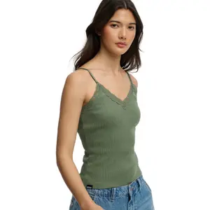 Canotta con bordino in pizzo donna Superdry Essential image-3