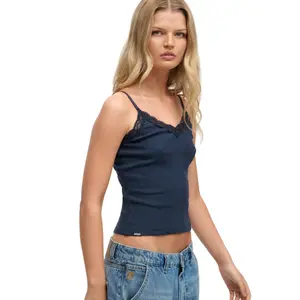 Canotta con bordino in pizzo donna Superdry Essential image-3