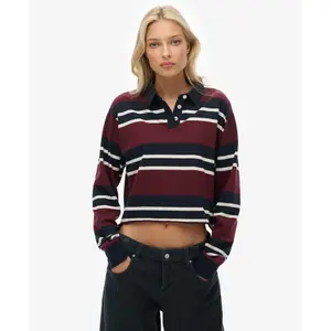 Polo de manga larga para mujer Superdry Athletic Essentials Stripe image-1