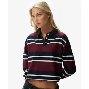Polo de manga larga para mujer Superdry Athletic Essentials Stripe image-2