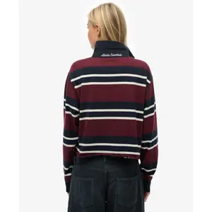 Polo de manga larga para mujer Superdry Athletic Essentials Stripe image-4