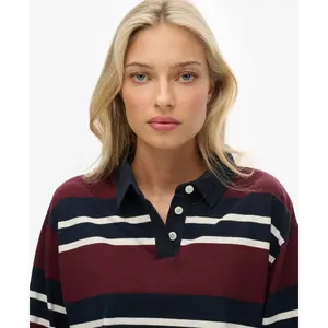 Polo de manga larga para mujer Superdry Athletic Essentials Stripe image-5