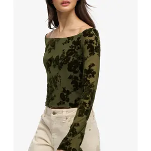 T-shirt maniche lunghe in maglia felpata donna Superdry image-4
