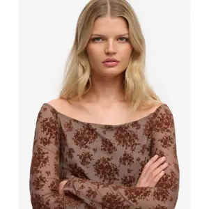 T-shirt maniche lunghe in maglia felpata donna Superdry image-3