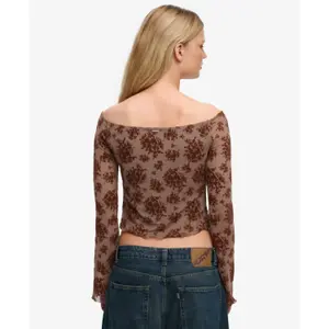 T-shirt maniche lunghe in maglia felpata donna Superdry image-4