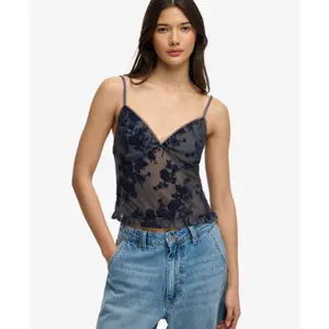 Débardeur caraco en mesh floqué femme Superdry image-1