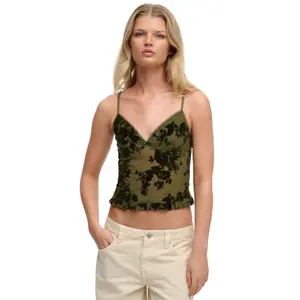 Débardeur caraco en mesh floqué femme Superdry image-0
