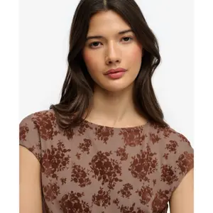 T-shirt in mesh con stampa donna Superdry image-3