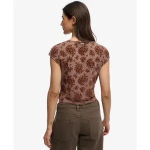 T-shirt in mesh con stampa donna Superdry image-4