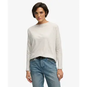 T-shirt a maniche lunghe con scollo a barca donna Superdry image-1