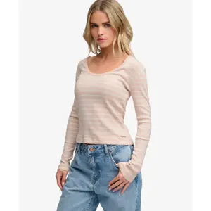 Gestreepte lange mouwen t-shirt voor dames Superdry Ath Ess image-2