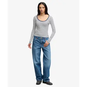 Dames-T-shirt met lange mouwen Superdry Athletic Essentials stripe image-2