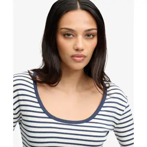 Dames-T-shirt met lange mouwen Superdry Athletic Essentials stripe image-3