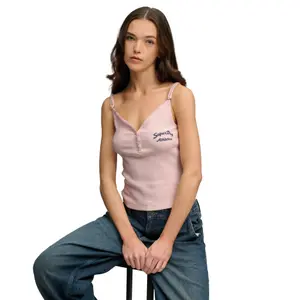 Canottiera da donna Superdry Athletic Essentials Button Down Cami Top image-1
