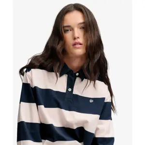 Langærmet, stribet T-shirt til kvinder Superdry Rugby Oversize image-3