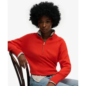 Damen Baumwoll-Pullover mit halbem Reißverschluss Superdry Classique image-3