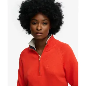 Damen Baumwoll-Pullover mit halbem Reißverschluss Superdry Classique image-4