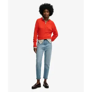 Damen Baumwoll-Pullover mit halbem Reißverschluss Superdry Classique image-1